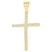10kt Yellow Gold Unisex Cubic-Zirconia Cross Religious Pendant