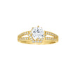 10kt Two-Tone Gold Womens Round Cubic Zirconia Engagement Ring