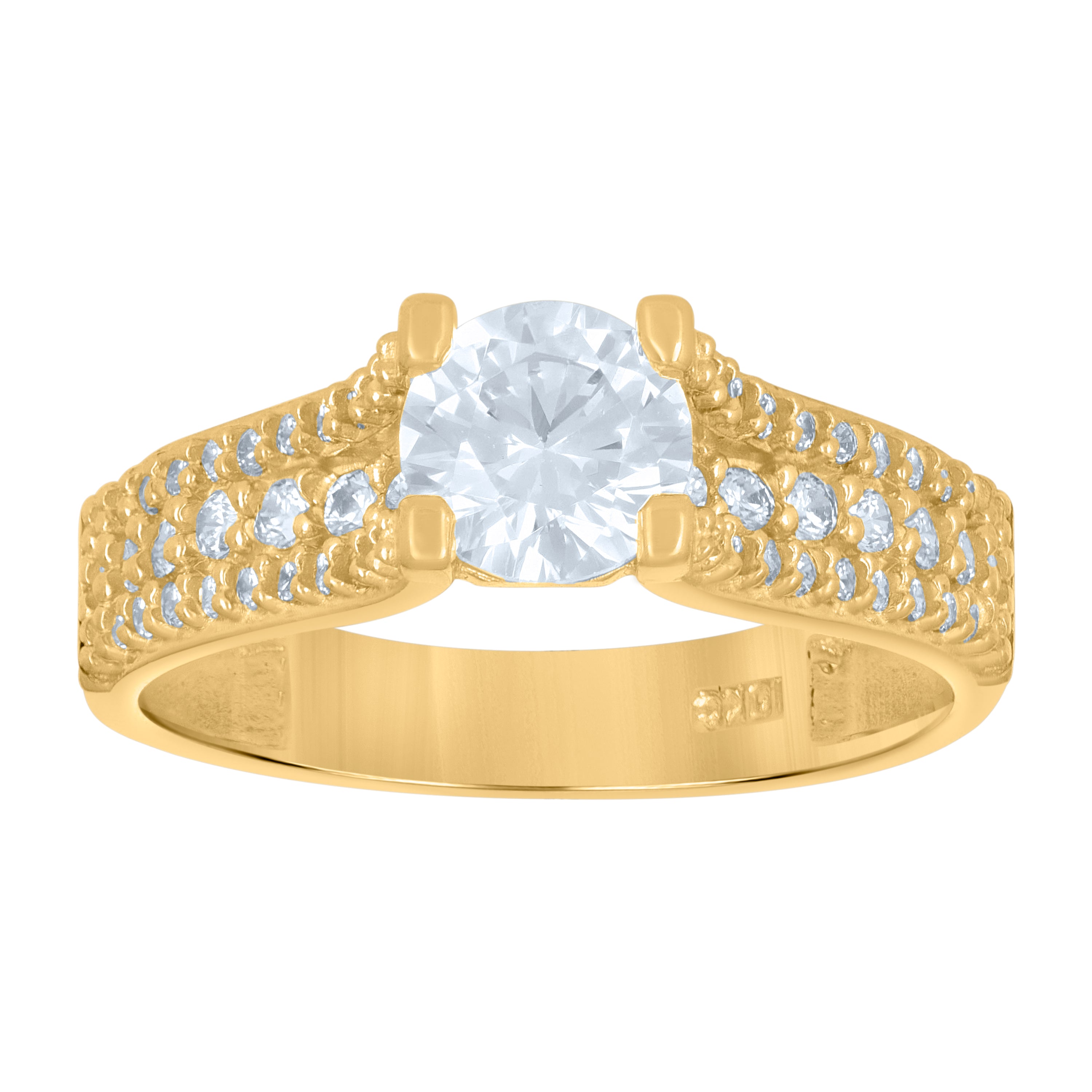 10kt Two-Tone Gold Womens Cubic Zirconia Engagement Ring