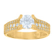 10kt Two-Tone Gold Womens Cubic Zirconia Engagement Ring