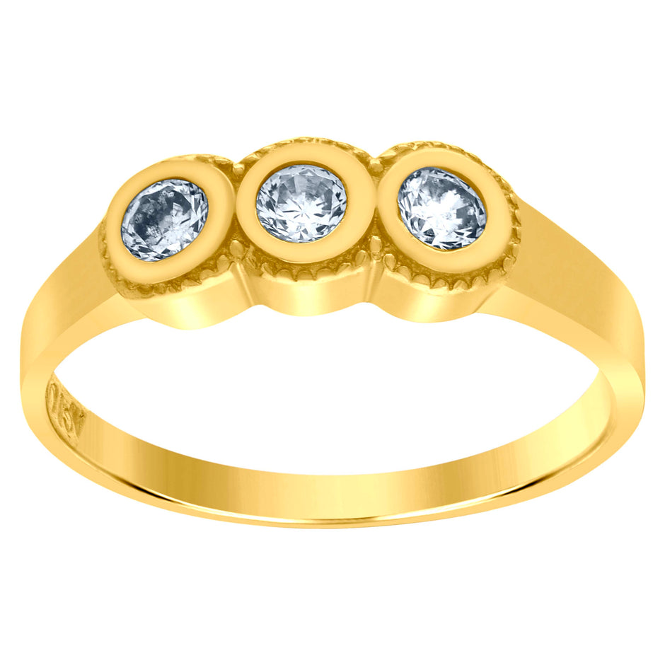 10kt Yellow Gold Childs Cubic Zirconia CZ Baby Band Ring