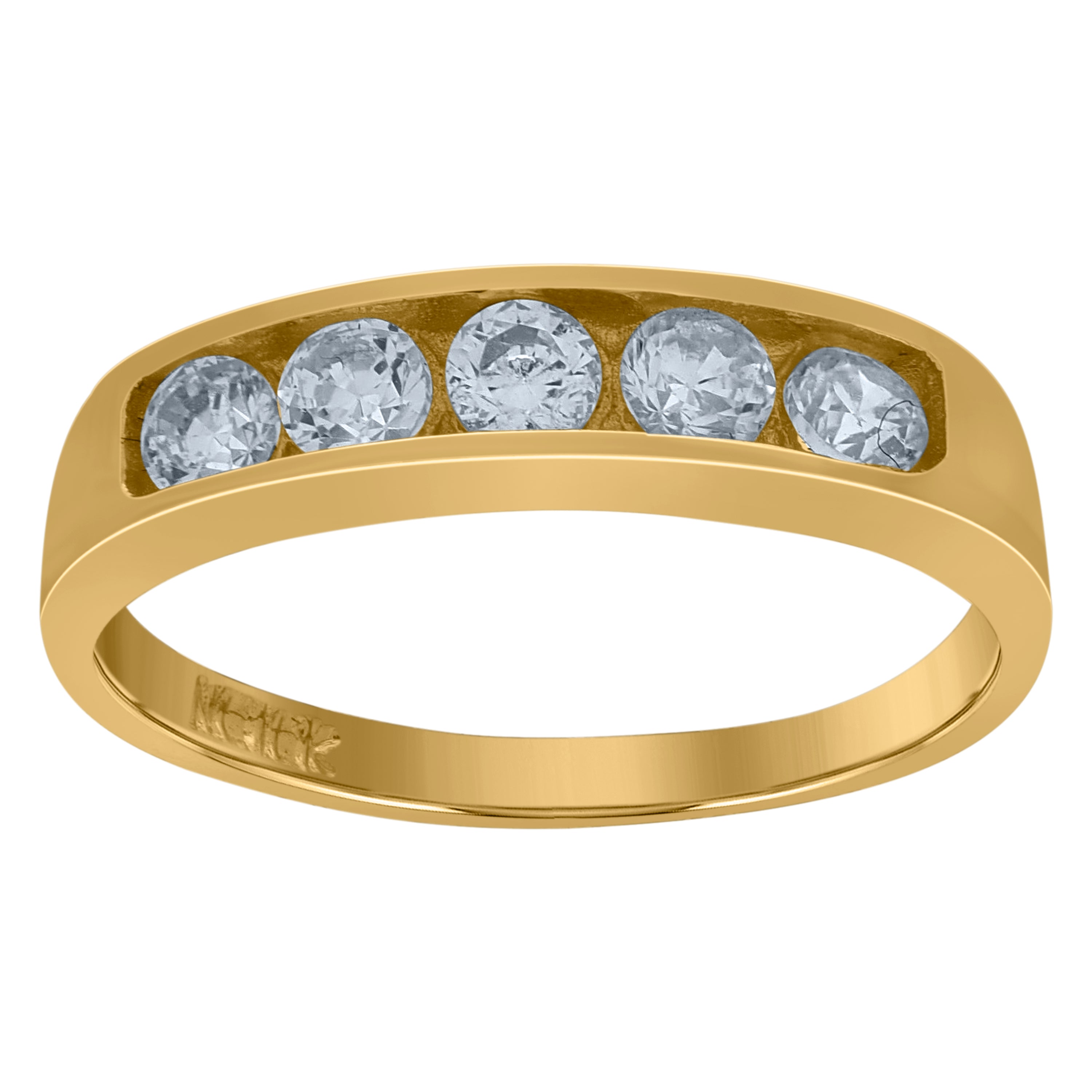 10kt Yellow Gold Childs Cubic Zirconia CZ Baby Band Ring