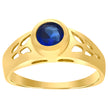 10kt Yellow Gold Baby Round Blue Cubic Zirconia Birth Stone Ring