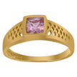 10kt Yellow Gold Baby Princess-Cut Purple Cubic Zirconia Birth Stone Ring