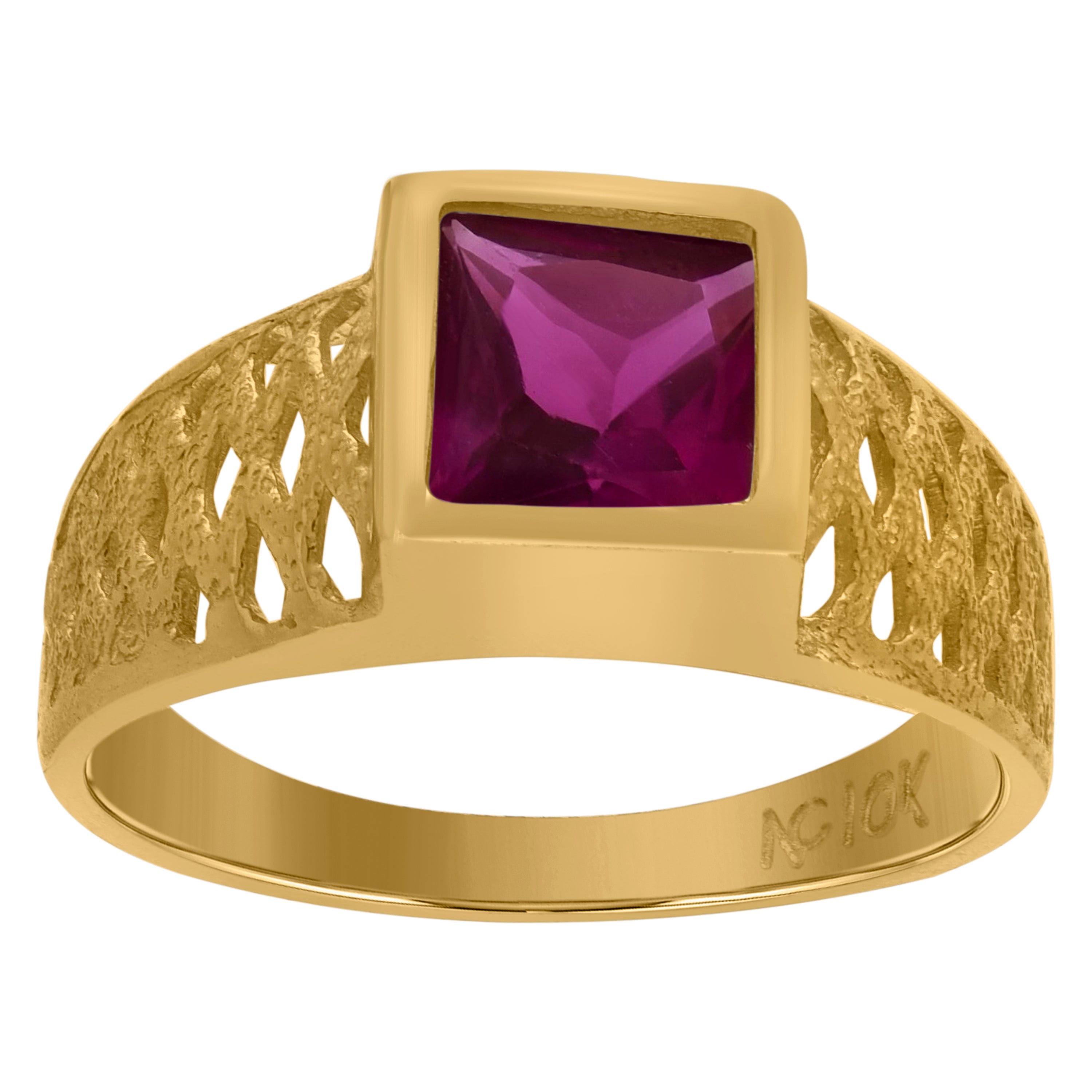 10kt Yellow Gold Blue Cubic Zirconia CZ Baby Ring