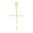 10kt Gold Two-Tone Diamond-Cut Mens Cross Religious Charm Pendant