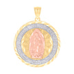 10kt Gold Tri-Color Diamond-Cut Womens Mary Mis 15 Anos Quinceanera Charm Pendant