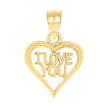 10kt Yellow Gold Womens I Love You Heart Charm Pendant
