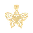 10kt Yellow Gold Diamond-Cut Womens Butterfly Animal Charm Pendant