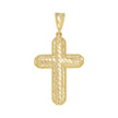 10kt Yellow Gold Diamond-Cut Mens Nugget Cross Religious Charm Pendant