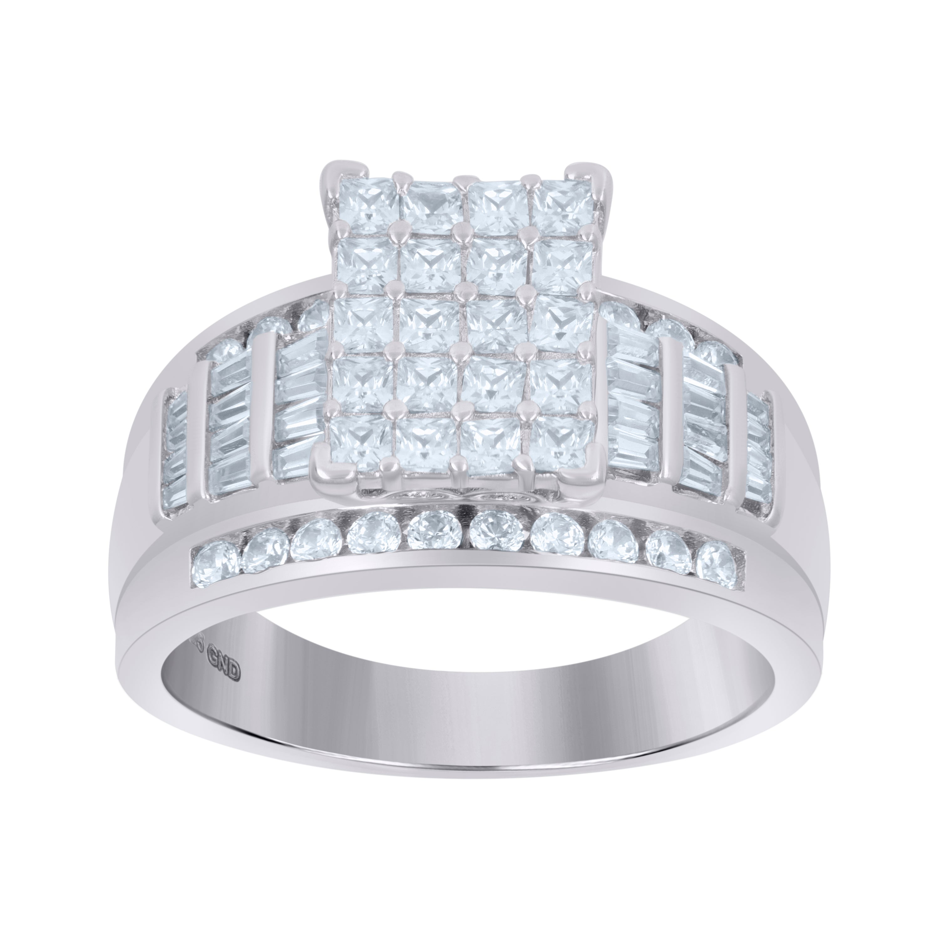 925 Sterling Silver Womens Cubic Zirconia Cinderella Ring Size 6