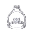925 Sterling Silver Womens Princess-Cut Round Cubic-Zirconia Engagement Ring Size 5