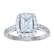 925 Sterling Silver Womens Emerald Cut Cubic-Zirconia Fashion Bridal Ring Size 6