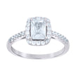 925 Sterling Silver Womens Emerald Cut Cubic-Zirconia Fashion Bridal Ring Size 7 - SLV-68605