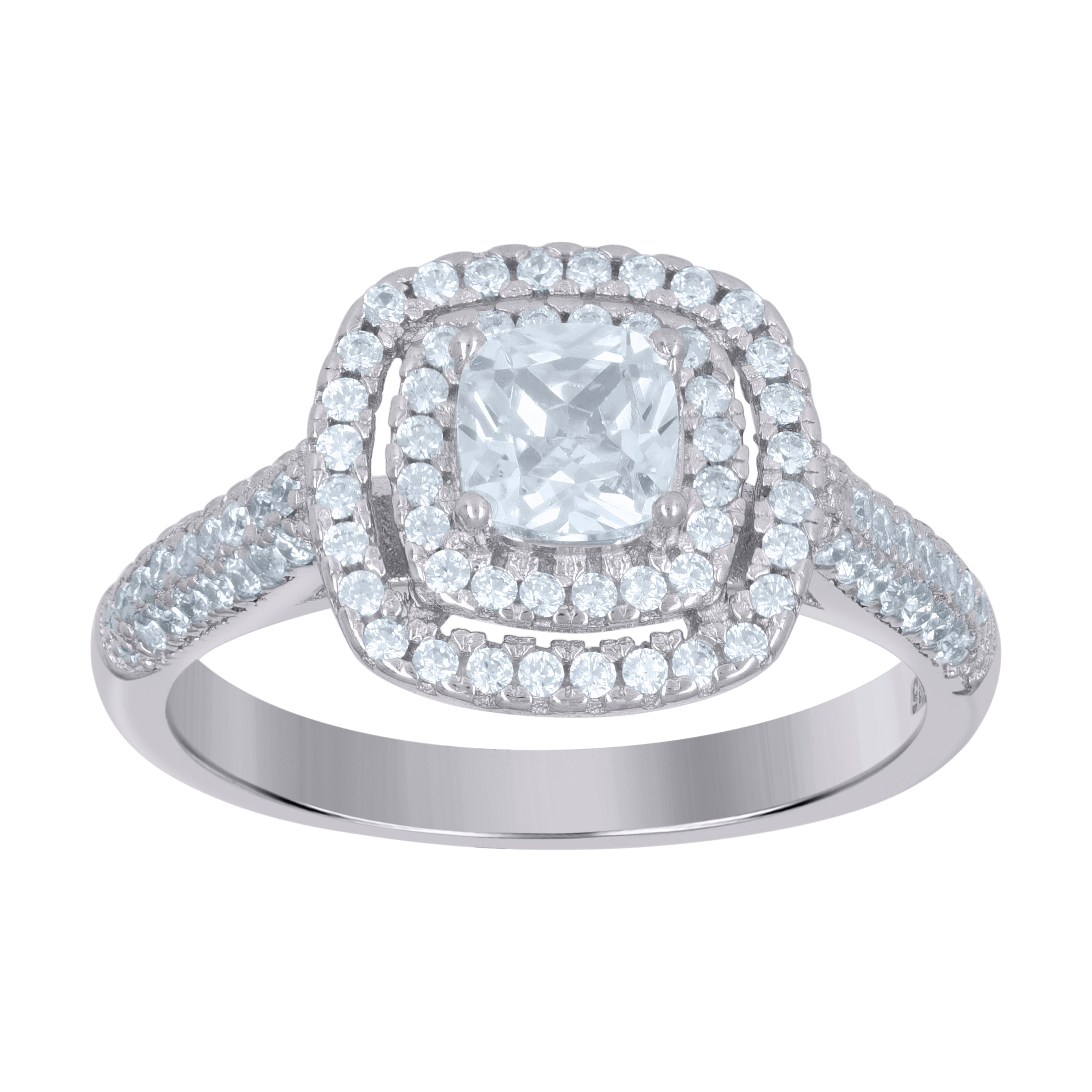 925 Sterling Silver Womens Princess Cut Cubic-Zirconia Fashion Bridal Ring Size 8 - SLV-68610