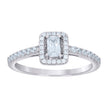 925 Sterling Silver Womens Emerald Round Cubic-Zirconia Engagement Ring Size 9 - SLV-68643