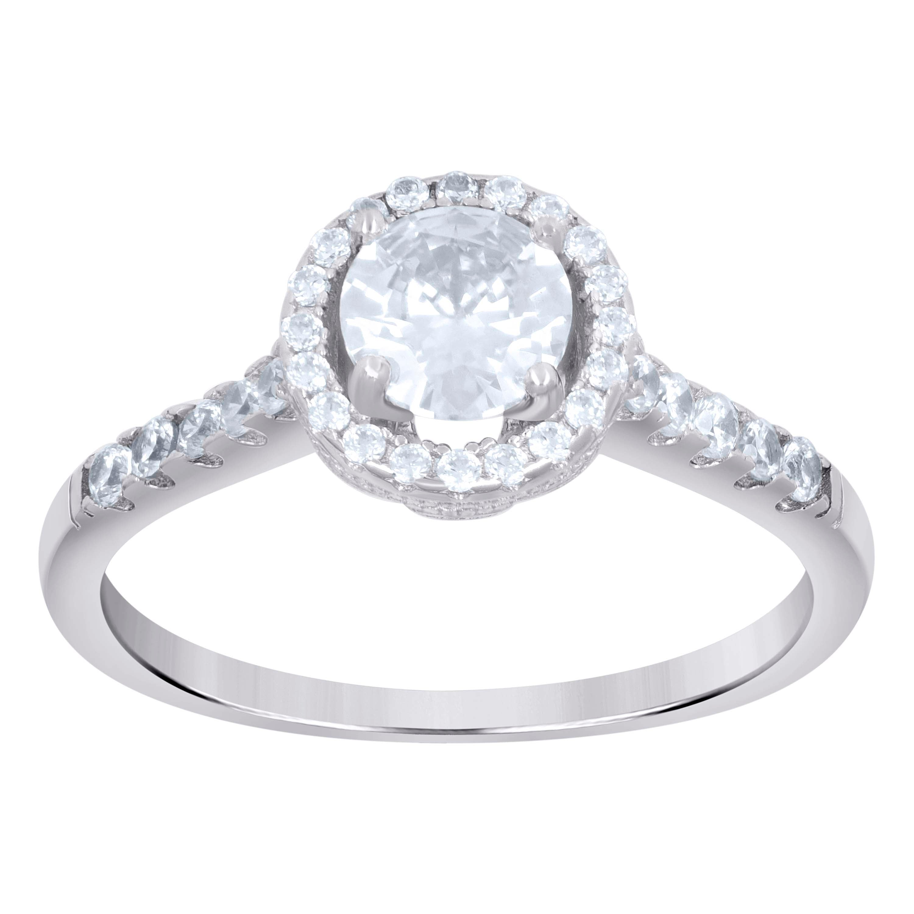 925 Sterling Silver Womens Cubic-Zirconia Fashion Bridal Ring Size 9 - SLV-68663