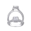 925 Sterling Silver Womens Princess-Cut Round Cubic-Zirconia Engagement Ring Size 6 - SLV-68664