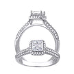 925 Sterling Silver Womens Princess-Cut Round Cubic-Zirconia Engagement Ring Size 8 - SLV-68666