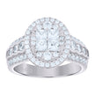 925 Sterling Silver Womens Cubic Zirconia Oval Engagement Ring Size 7 - SLV-68965