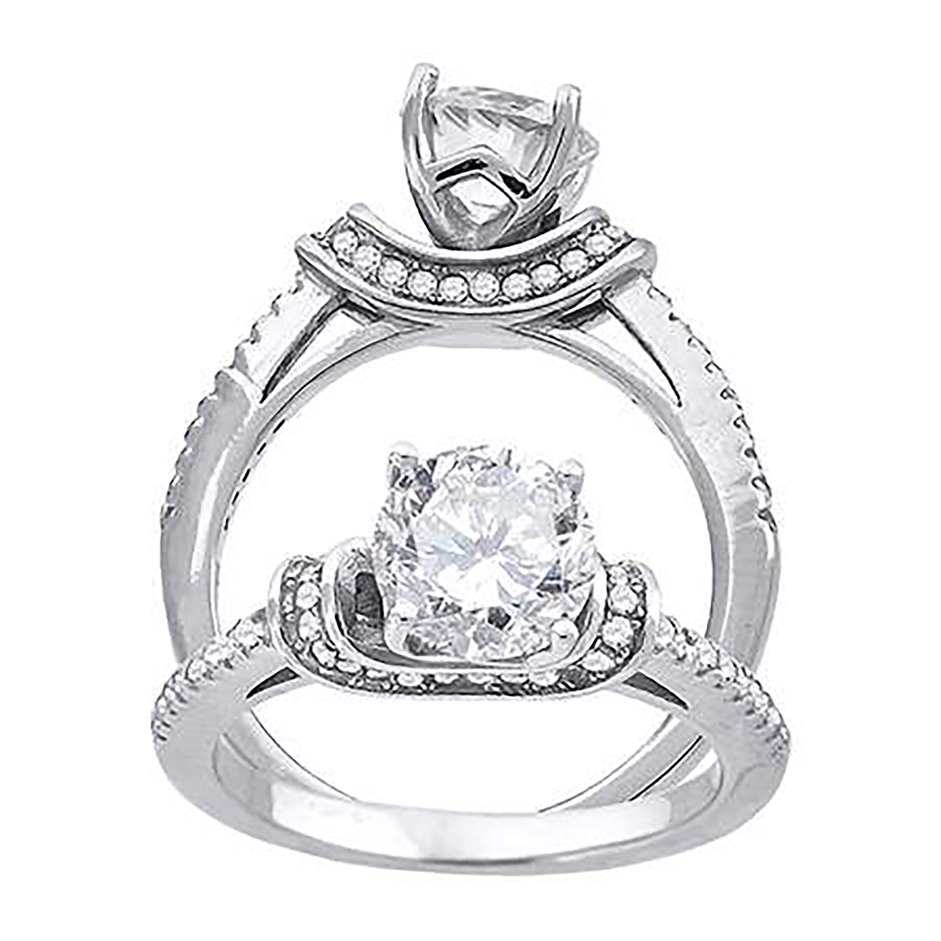 925 Sterling Silver Womens Cubic Zirconia Engagement Ring Size 7 - SLV-69082
