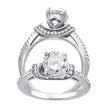 925 Sterling Silver Womens Cubic Zirconia Engagement Ring Size 8 - SLV-69083