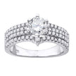 925 Sterling Silver Womens Cubic Zirconia 4 Row Engagement Ring Size 8 - SLV-69109