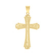 10kt Yellow Gold Mens Women Diamond-Cut Cross Religious Charm Pendant
