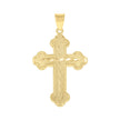 10kt Yellow Gold Diamond-Cut Mens Cross Religious Charm Pendant