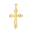 10kt Yellow Gold Diamond-Cut Mens Cross Religious Charm Pendant