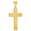 10kt Yellow Gold Diamond-Cut Mens Cross Religious Charm Pendant