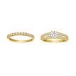 10kt Two-Tone Gold Womens Round Cubic Zirconia Bridal Ring Set