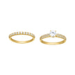 10kt Two-Tone Gold Womens Round Cubic Zirconia Bridal Ring Set