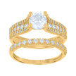 10kt Two-Tone Gold Womens Round Cubic Zirconia Bridal Ring Set