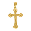 10kt Yellow Gold Diamond-Cut Mens Cross Religious Charm Pendant