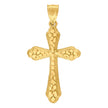 10kt Yellow Gold Diamond-Cut Mens Cross Religious Charm Pendant
