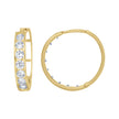 10kt Yellow Gold Womens Single Row CZ Cubic Zirconia Hoop Earrings