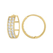 10kt Yellow Gold Womens CZ Cubic Zirconia Double Row Hoop Earrings