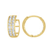 10kt Yellow Gold Womens CZ Cubic Zirconia Double Row Hoop Earrings