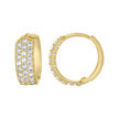 10kt Yellow Gold Womens CZ Cubic Zirconia Triple Row Hoop Earrings