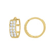 10kt Yellow Gold Womens CZ Cubic Zirconia Double Row Hoop Earrings