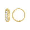 10kt Yellow Gold Womens Single Row CZ Cubic Zirconia Hoop Earrings