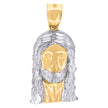 10kt Two-Tone Gold Mens Jesus Religious Charm Pendant