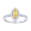 925 Sterling Silver Womens Yellow Marquise Cubic Zirconia Fashion Ring Size 8 - SLV-69639