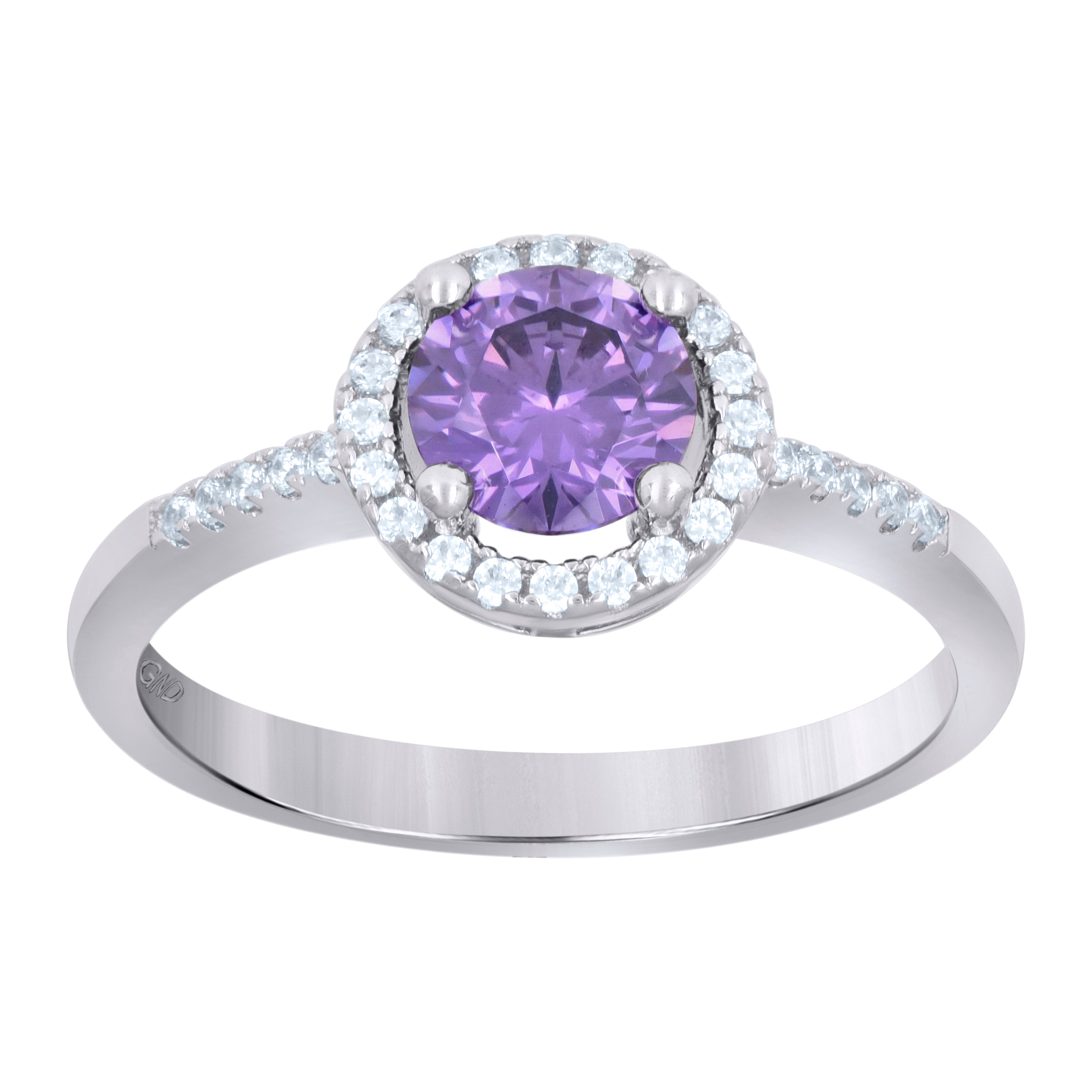 925 Sterling Silver Womens Purple Cubic Zirconia Fashion Ring Size 8 - SLV-69681