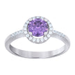 925 Sterling Silver Womens Purple Cubic Zirconia Fashion Ring Size 6