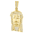 925 Sterling Silver Mens Cubic Zirconia Jesus Religious Charm Pendant