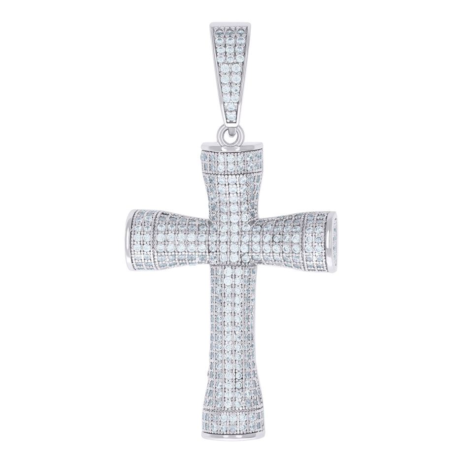 925 Sterling Silver Unisex CZ Cross Religious Charm Pendant