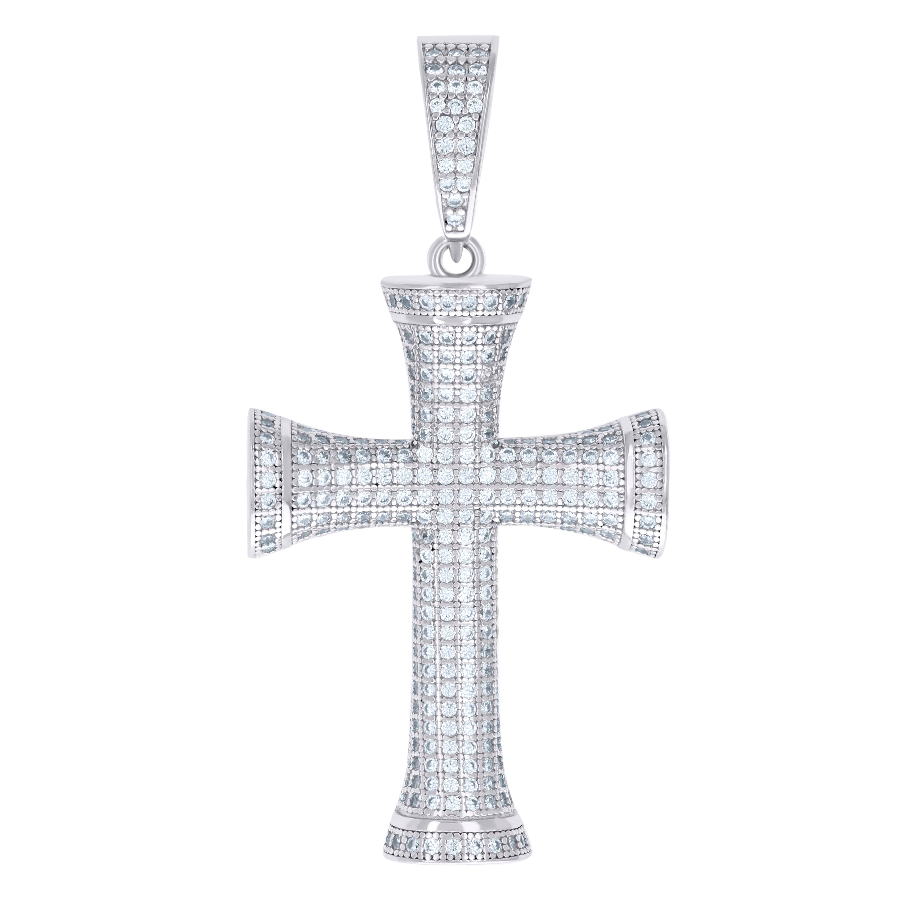 925 Sterling Silver Unisex CZ Cross Religious Charm Pendant