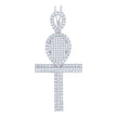 925 Sterling Silver Unisex CZ Ankh Cross Religious Charm Pendant
